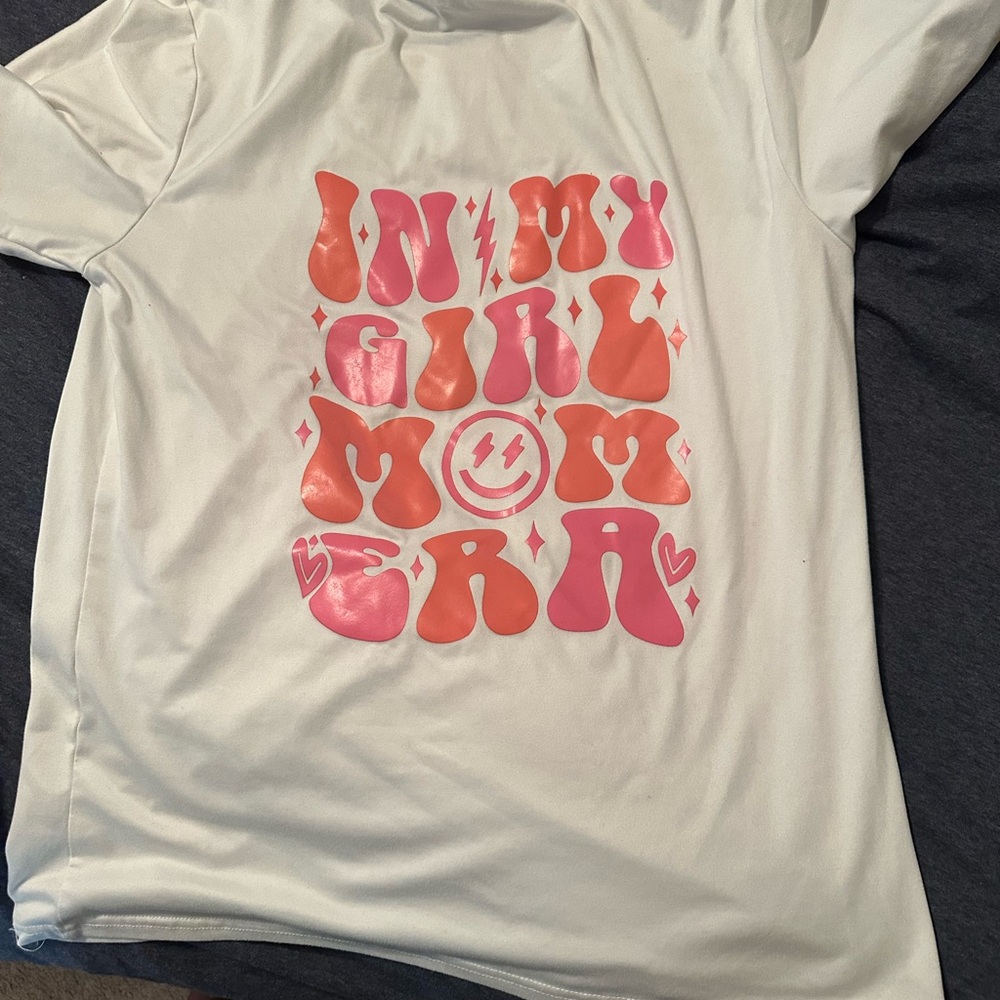 White and Pink Graphic Kids Shirt
